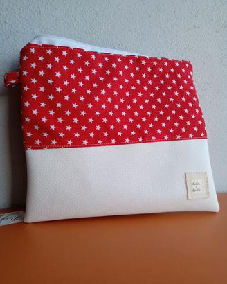 pochette portatutto in stoffa, portatutto con zip