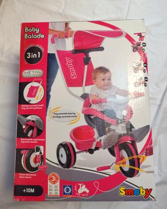Smoby Triciclo Baby Balade Rosa