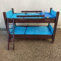 Lettino per bambole legno artigianale antiquariato