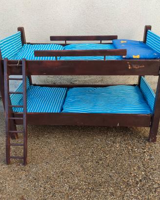 Lettino per bambole legno artigianale antiquariato