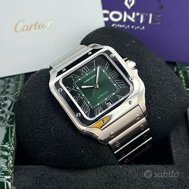 🟩CARTIER SANTOS GREEN DIAL LIKE NEW REF.WSSA0062