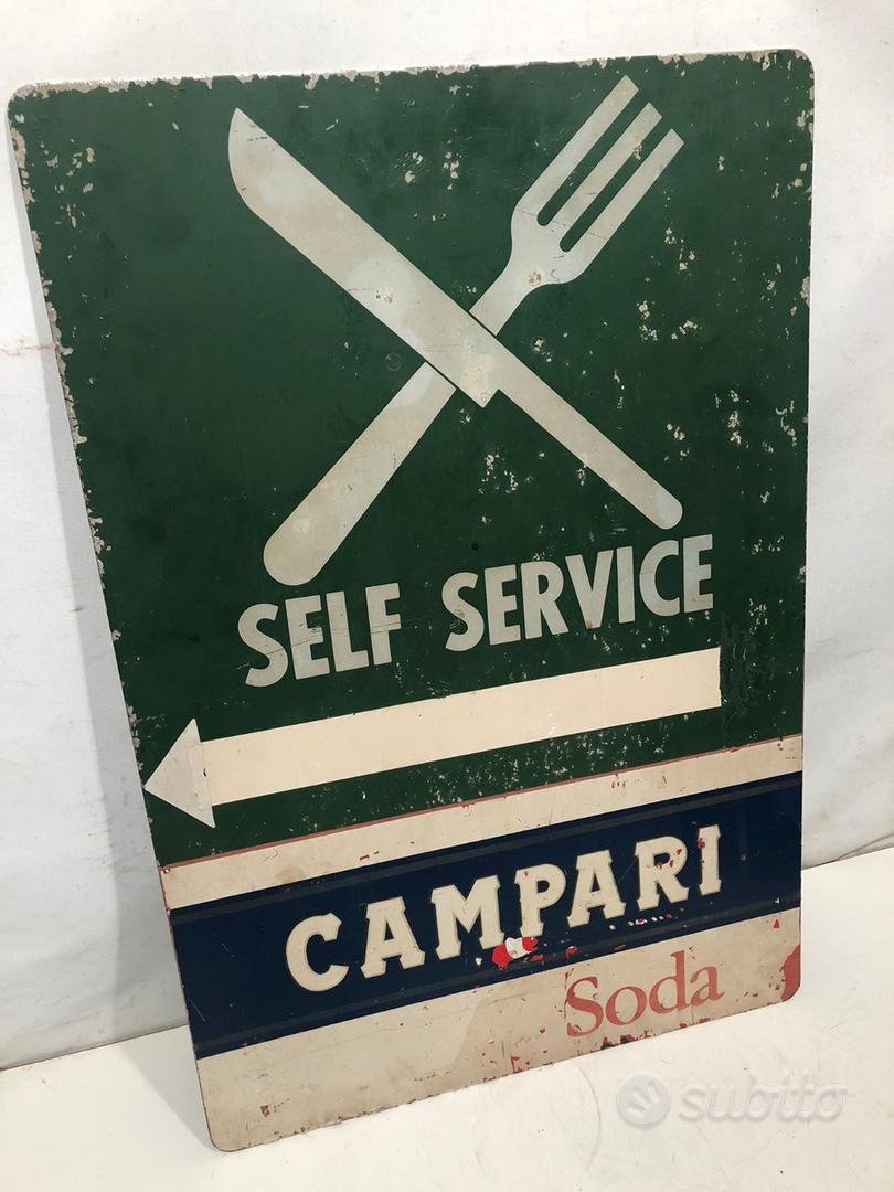 Cartello Autogrill Self Service Campari Soda Collezionismo In vendita