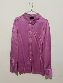 Camicia Luisa Spagnoli 100% Seta Rosa Tg XL