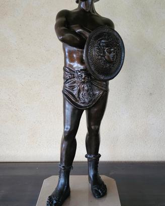 Bronzo Guerriero Greco con Scudo Medusa 55 cm