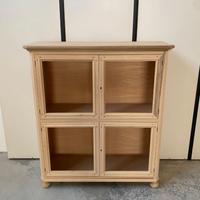 Mobile vetrina credenza dispensa in legno grezzo