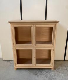 Mobile vetrina credenza dispensa in legno grezzo