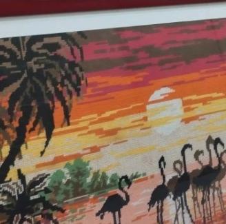 quadro ricamato a mano a punto croce