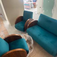 Salotto Art Decò in noce