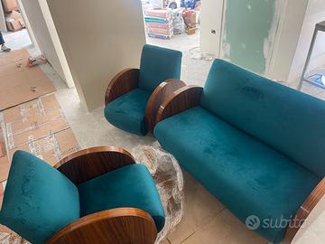 Salotto Art Decò in noce