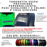 TARGHETTE VESPA PIAGGIO PERSONALIZZATA 2 COLORI