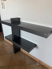 Consolle grigio laccato con specchio