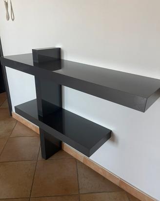 Consolle grigio laccato con specchio