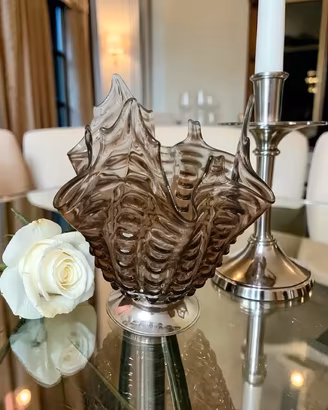 vaso fazzoletto murano "A Grosse Costolature"