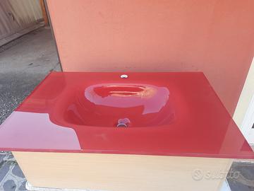 lavandino vetro temperato con mobiletto