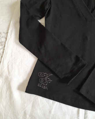 Maglietta nera da donna in cotone taglia M