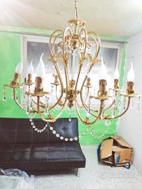 lampadario con 8 luci e con pendenti 