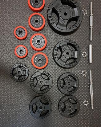set pesi e manubri 90 kg