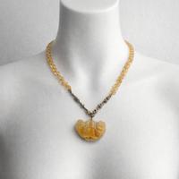 Collana lunga 50 cm color champagne/miele