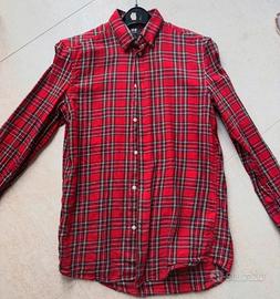 Camicia scozzese Tartan rosso rock punk S XS unise