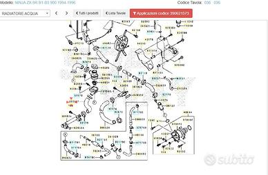 Tubo testa termostato Kawasaki Ninja ZX-9R 3906215