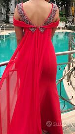 Abito da sera color rosso corallo