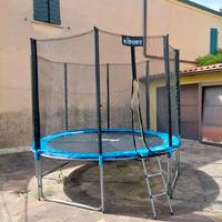 Trampolino elastico da giardino (305 cm) con rete