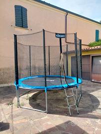 Trampolino elastico da giardino (305 cm) con rete