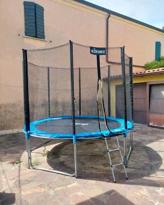 Trampolino elastico da giardino (305 cm) con rete