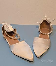 Scarpe Donna Eleganti Bianche N. 41 - Nuove