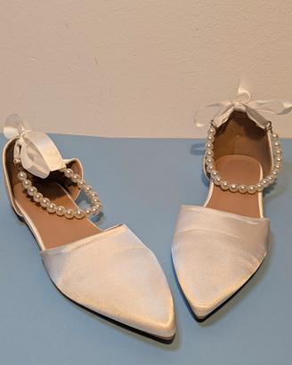 Scarpe Donna Eleganti Bianche N. 41 - Nuove