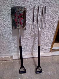 Coppia pala e forcone in acciaio inox
