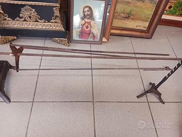 Antico Girarrosto a carica manuale a molla funzion