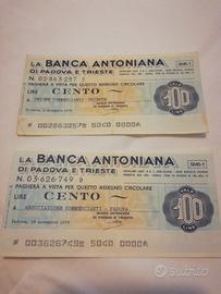 Miniassegni Banca Antoniana Padova Trieste del 76