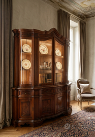 Vetrina Credenza Antica in Noce (Stile Barocco)