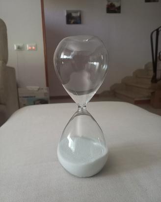 Clessidra in vetro e sabbia bianca cm.20 34 min.