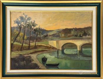 Pirzio (Elio Fiore)  pittore quadro olio Paesaggio