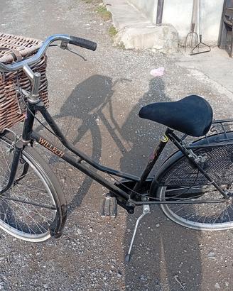 bicicletta donna con cesto in vimini bici willech 