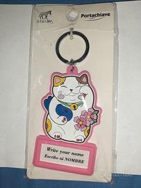 1 Portachiavi Gatto maneki neko key ring lucky cat