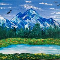 Paesaggio Alpino – Dipinto Originale Acrilico 