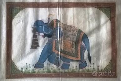 Batik indiano dipinto su seta