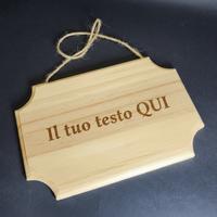 Targa legno con scritta o nome inciso