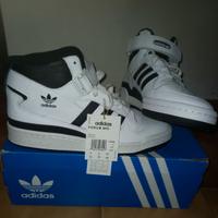 Sneakers Adidas Forum Mid pelle bianco/nero