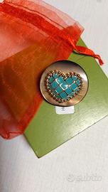 Spilla nuova cuore turchese 