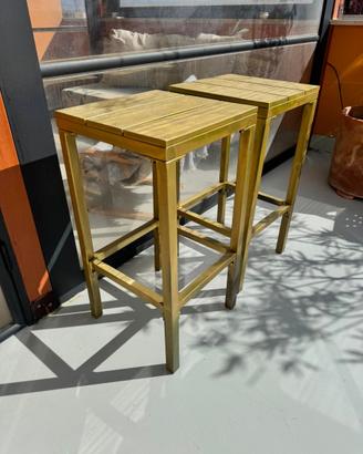 Coppia di sgabelli alti dorati interno/esterno