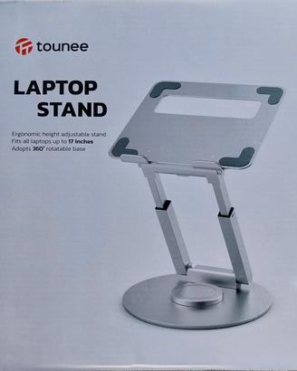 Supporto PC portatile con base girevole grigio