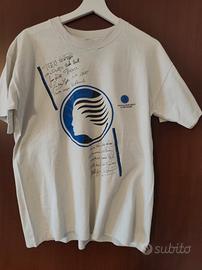T-shirt vintage Atalanta con firme giocatori