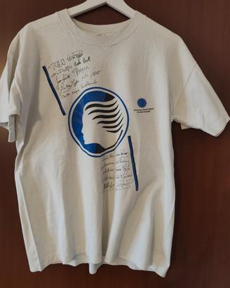 T-shirt vintage Atalanta con firme giocatori
