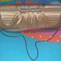 Borsa/Pochette da sera,elegante con strass in raso