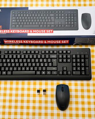 Set tastiera e mouse wireless Trust