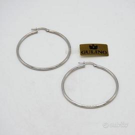Orecchini a cerchio in oro bianco 18 kt  E.1610